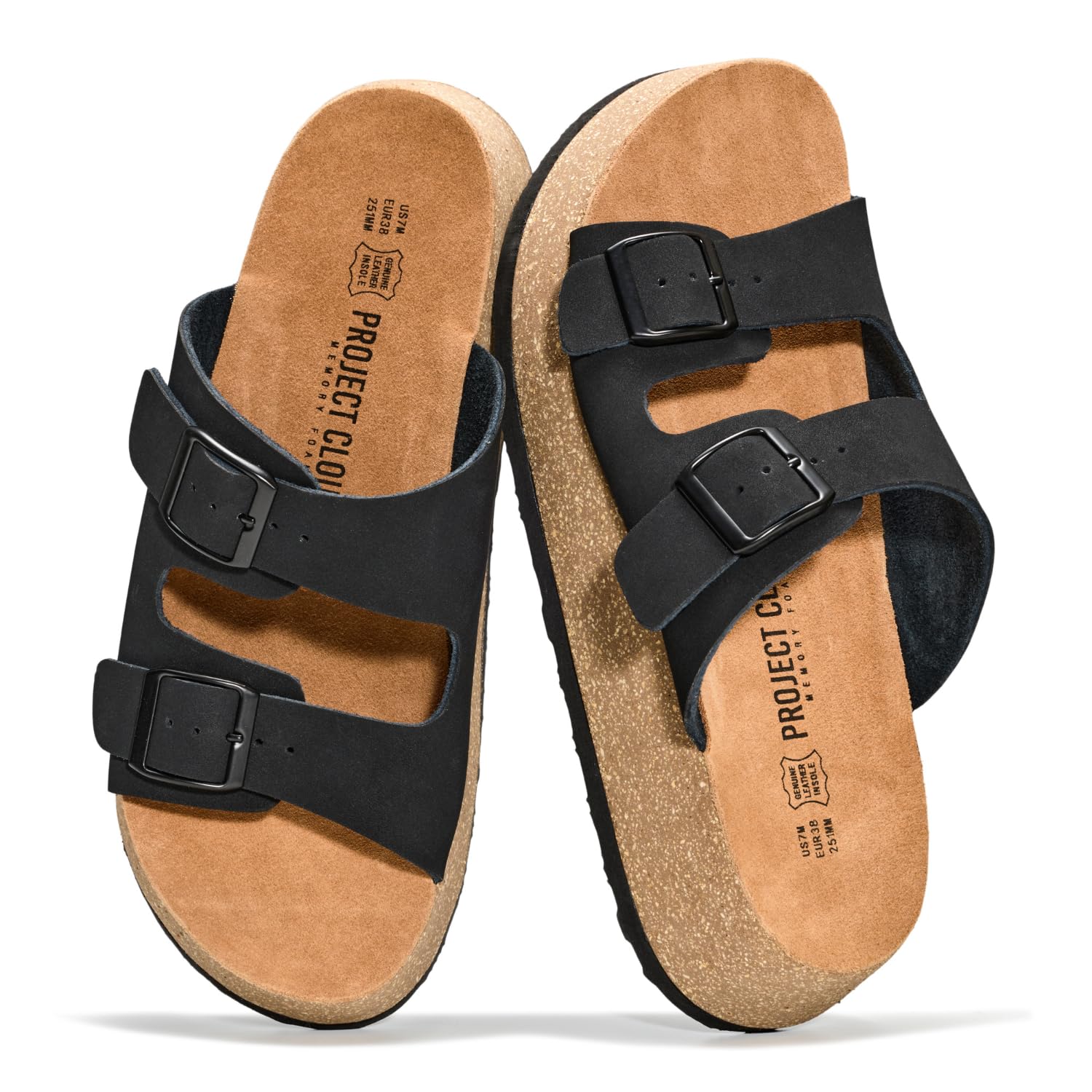 Project Cloud Women's | 100% Genuine Leather Platform Sandals for Women | Plush & Soft Insole | Lightweight | Non-Slip - Barcelona - Image 11