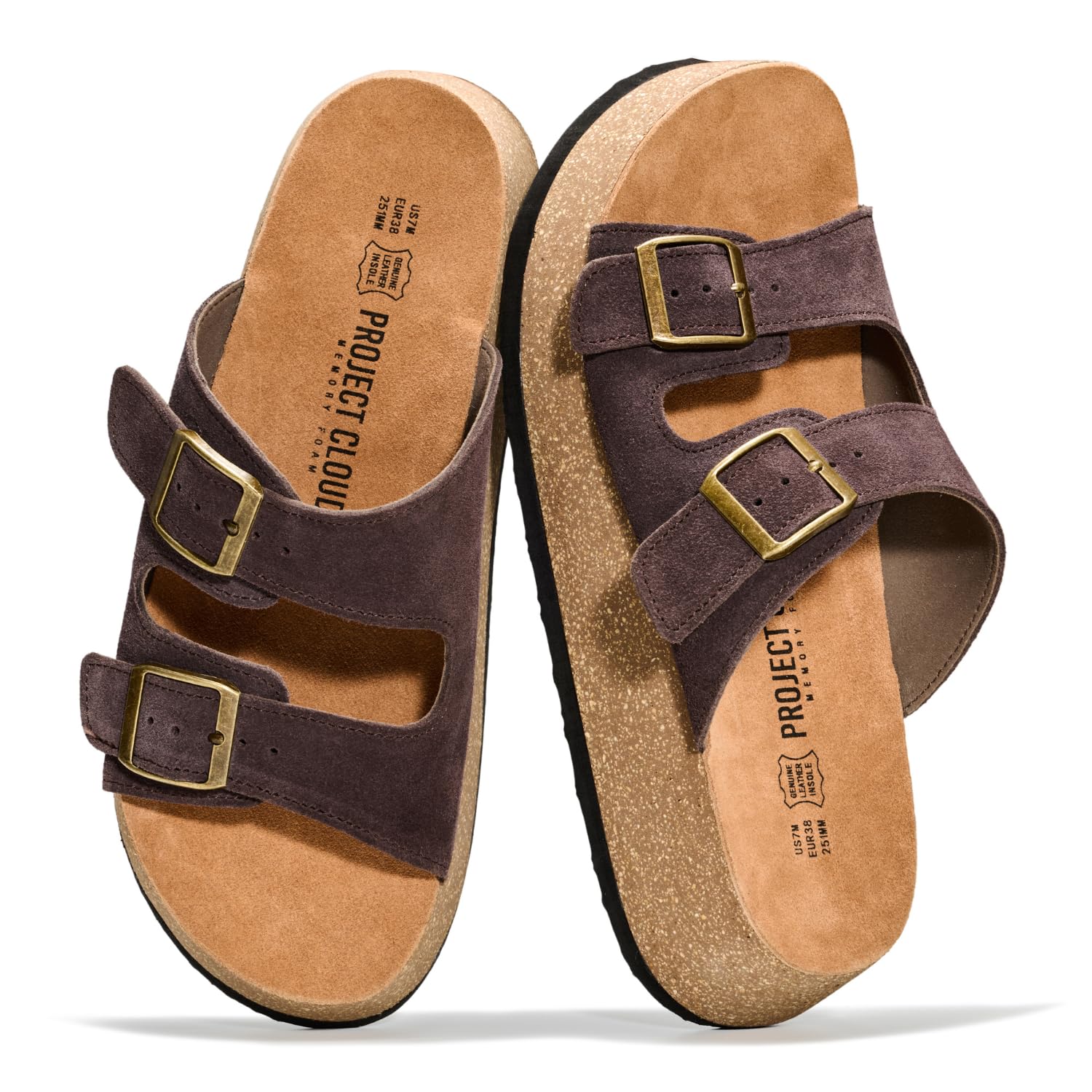 Project Cloud Women's | 100% Genuine Leather Platform Sandals for Women | Plush & Soft Insole | Lightweight | Non-Slip - Barcelona - Image 16