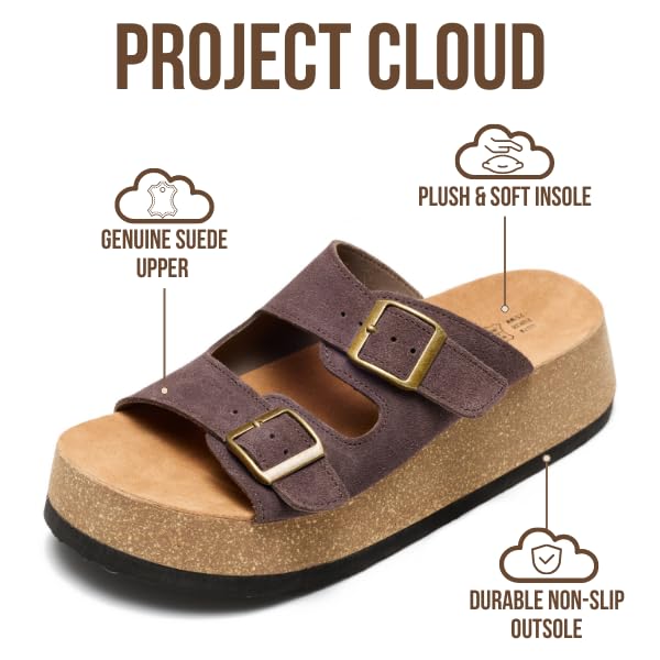 Project Cloud Women's | 100% Genuine Leather Platform Sandals for Women | Plush & Soft Insole | Lightweight | Non-Slip - Barcelona - Image 18