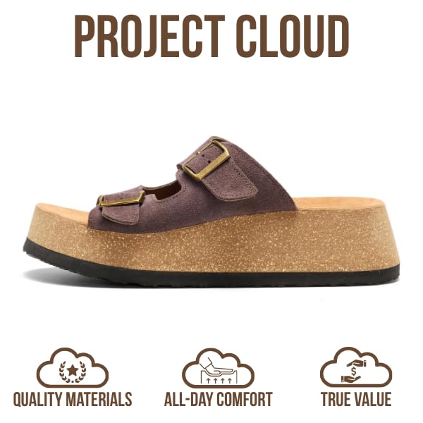 Project Cloud Women's | 100% Genuine Leather Platform Sandals for Women | Plush & Soft Insole | Lightweight | Non-Slip - Barcelona - Image 19
