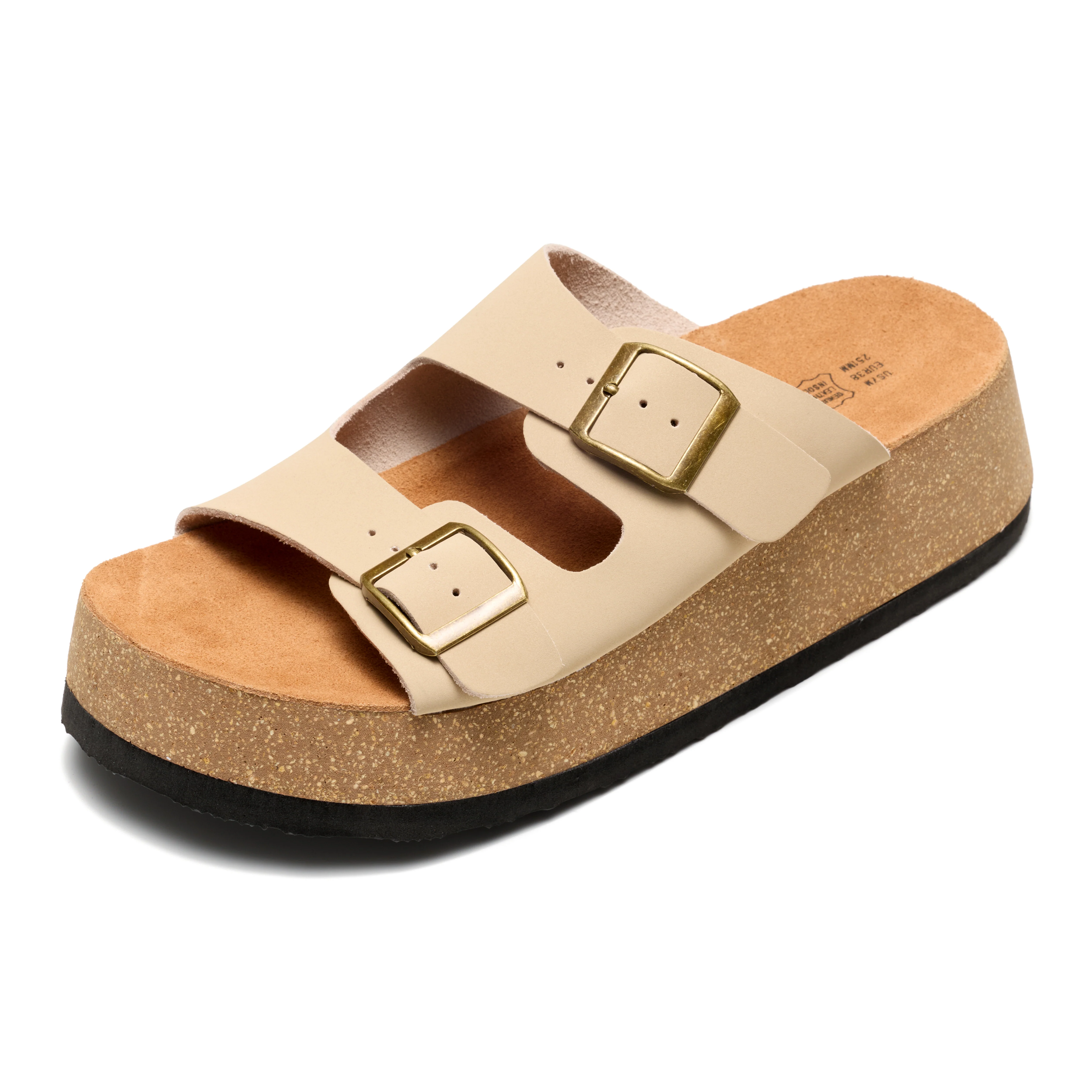 Project Cloud Women's | 100% Genuine Leather Platform Sandals for Women | Plush & Soft Insole | Lightweight | Non-Slip - Barcelona - Image 2