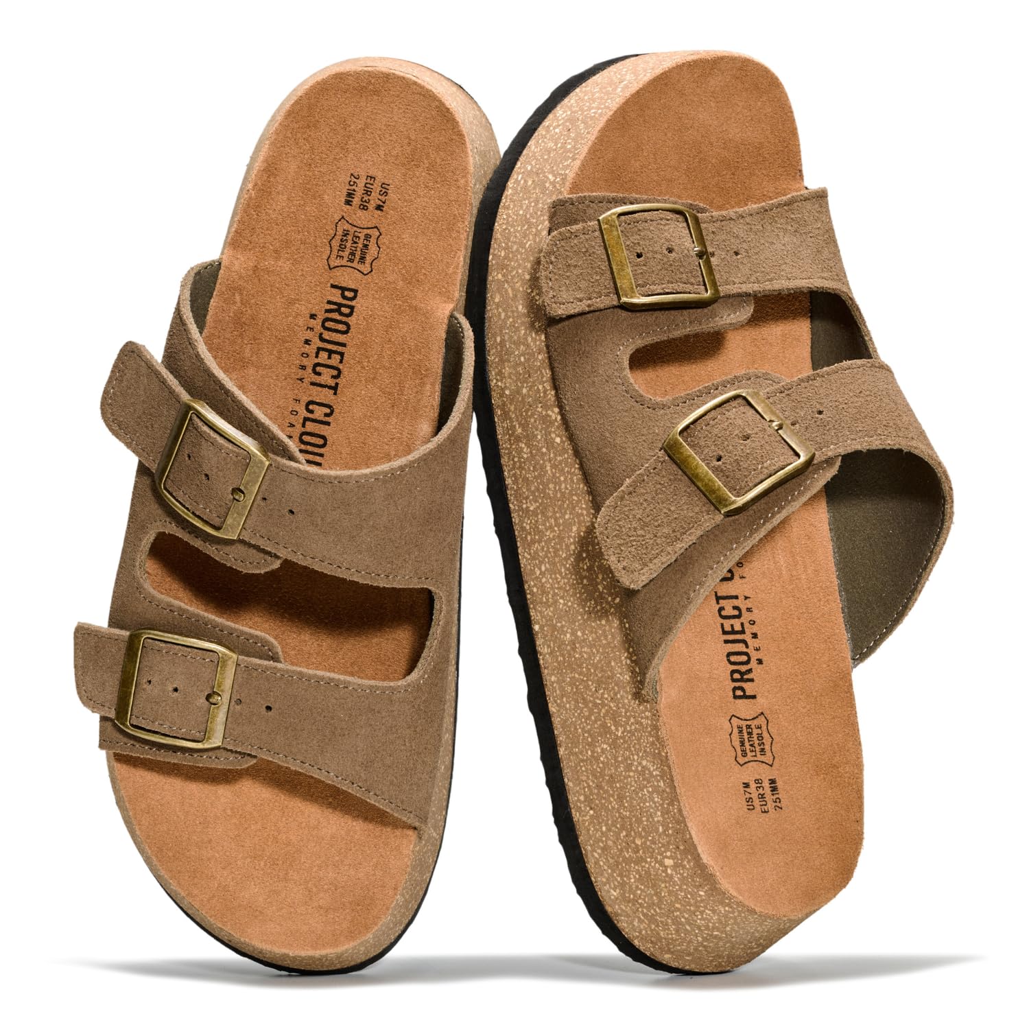 Project Cloud Women's | 100% Genuine Leather Platform Sandals for Women | Plush & Soft Insole | Lightweight | Non-Slip - Barcelona - Image 21