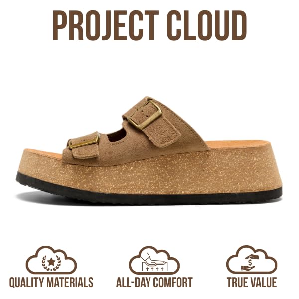 Project Cloud Women's | 100% Genuine Leather Platform Sandals for Women | Plush & Soft Insole | Lightweight | Non-Slip - Barcelona - Image 24