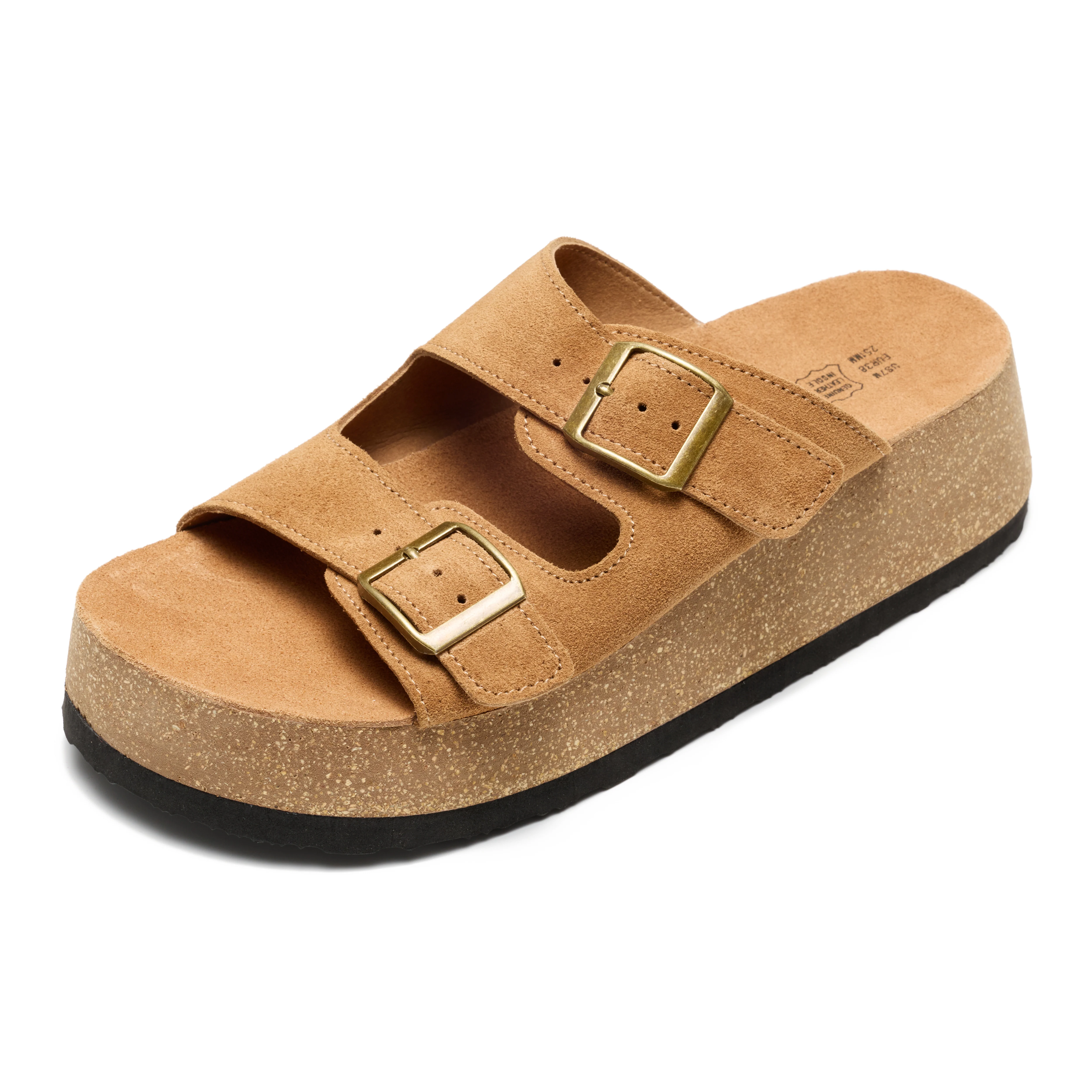 Project Cloud Women's | 100% Genuine Leather Platform Sandals for Women | Plush & Soft Insole | Lightweight | Non-Slip - Barcelona - Image 7