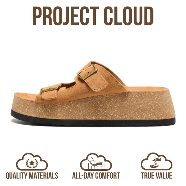Project Cloud Women's | 100% Genuine Leather Platform Sandals for Women | Plush & Soft Insole | Lightweight | Non-Slip - Barcelona - Image 9