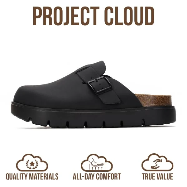 Project Cloud Women's | Genuine Leather Clogs | ProjectPlush | Lightweight | Non-Slip - Benton Chunky - Image 16