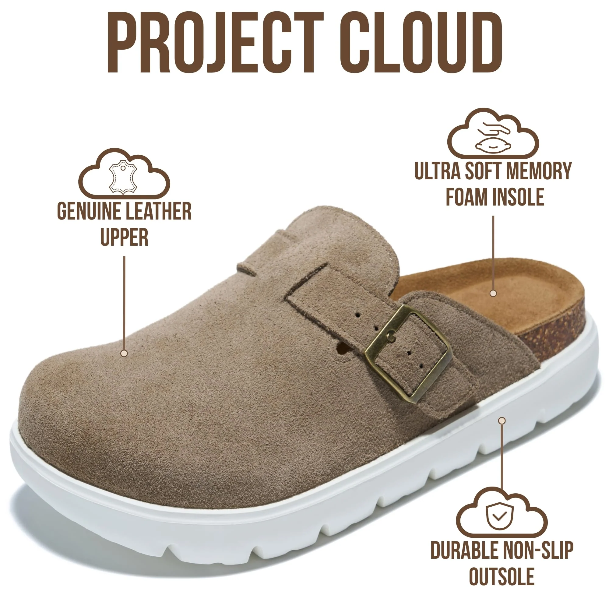 Project Cloud Women's | Genuine Leather Clogs | ProjectPlush | Lightweight | Non-Slip - Benton Chunky - Image 63