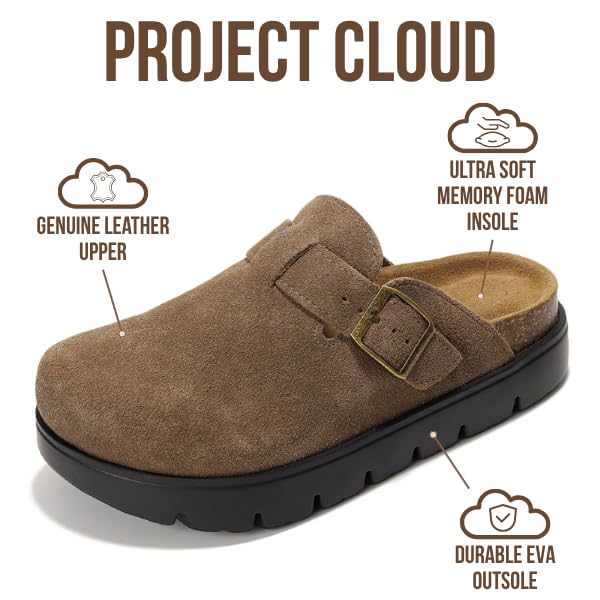 Project Cloud Women's | Genuine Leather Clogs | ProjectPlush | Lightweight | Non-Slip - Benton Chunky - Image 9