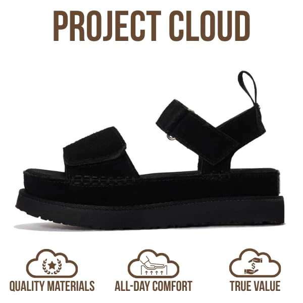 Project Cloud Women's | Genuine Leather Platform Sandals | Memory Foam | Lightweight | Non-Slip - Bronzestar - Image 10