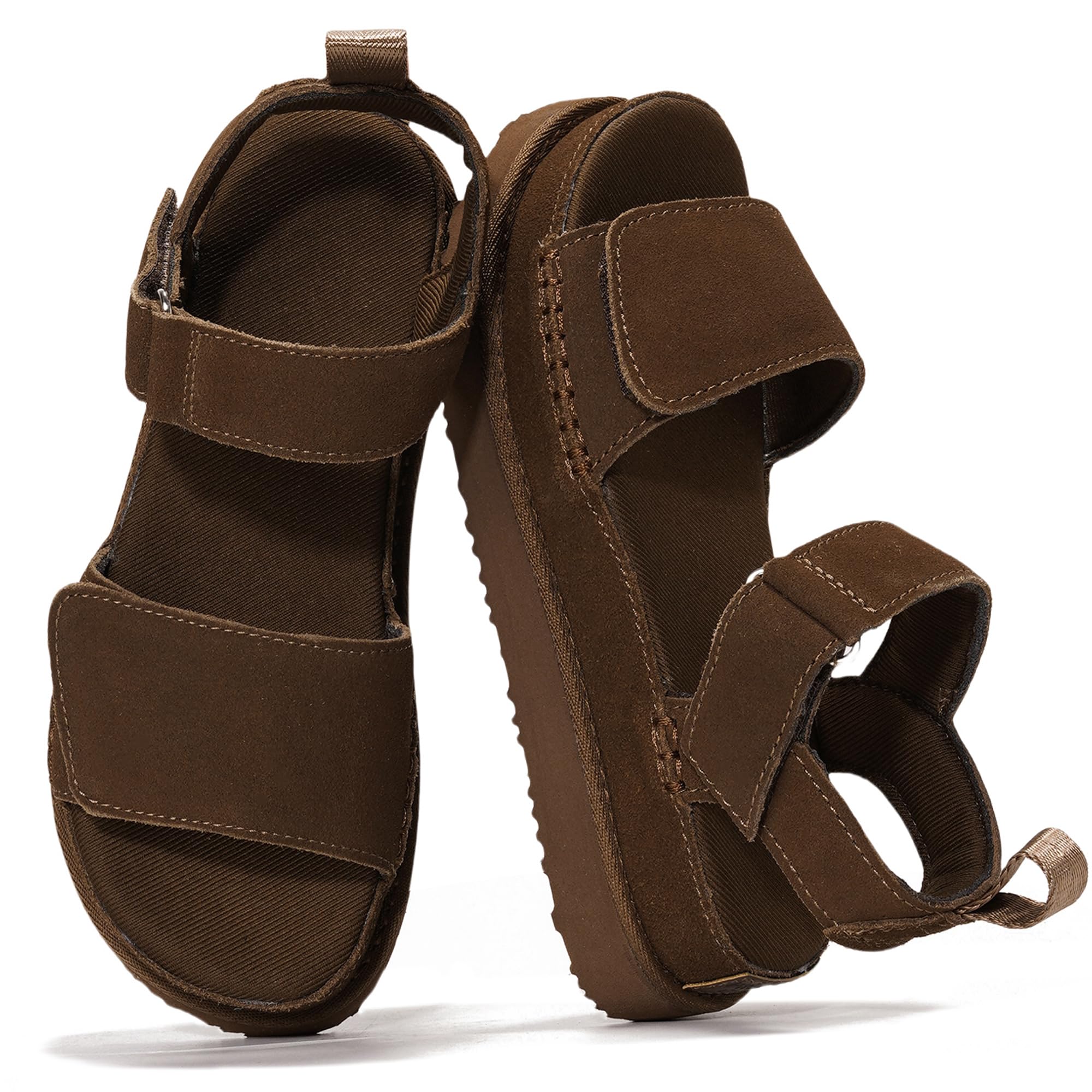 Project Cloud Women's | Genuine Leather Platform Sandals | Memory Foam | Lightweight | Non-Slip - Bronzestar - Image 13