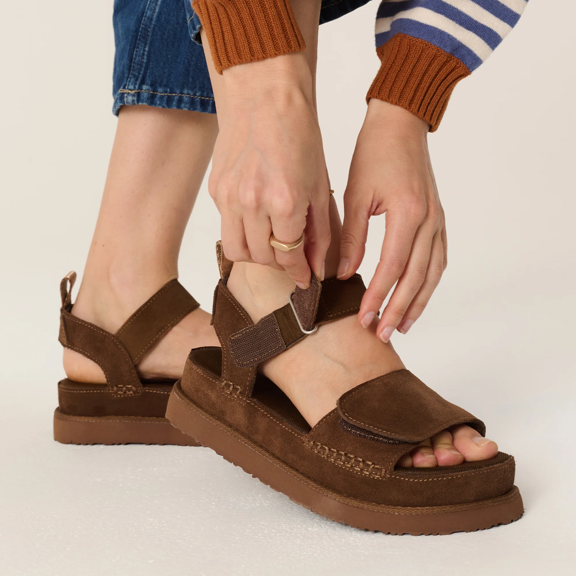 Project Cloud Women's | Genuine Leather Platform Sandals | Memory Foam | Lightweight | Non-Slip - Bronzestar - Image 18