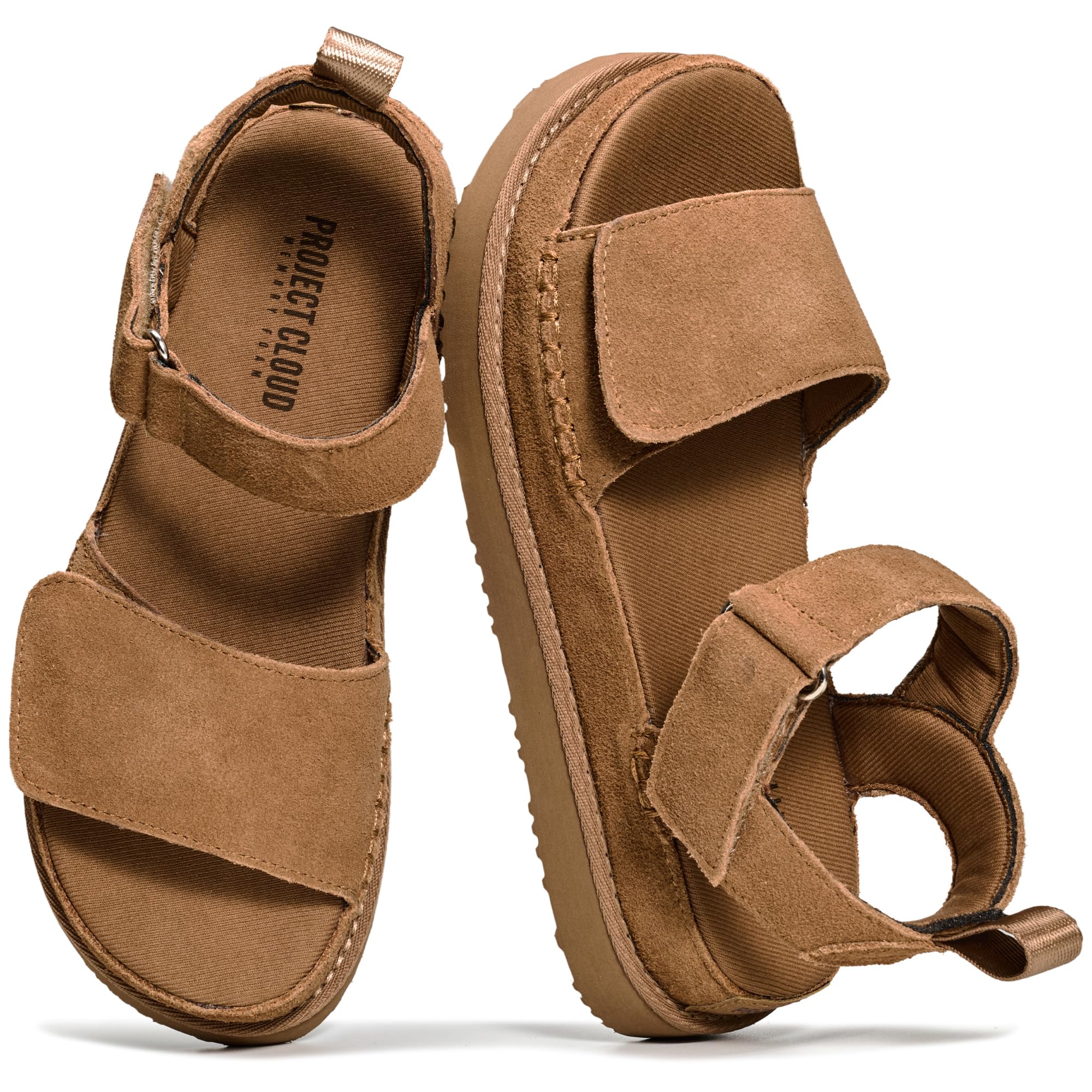 Project Cloud Women's | Genuine Leather Platform Sandals | Memory Foam | Lightweight | Non-Slip - Bronzestar - Image 19