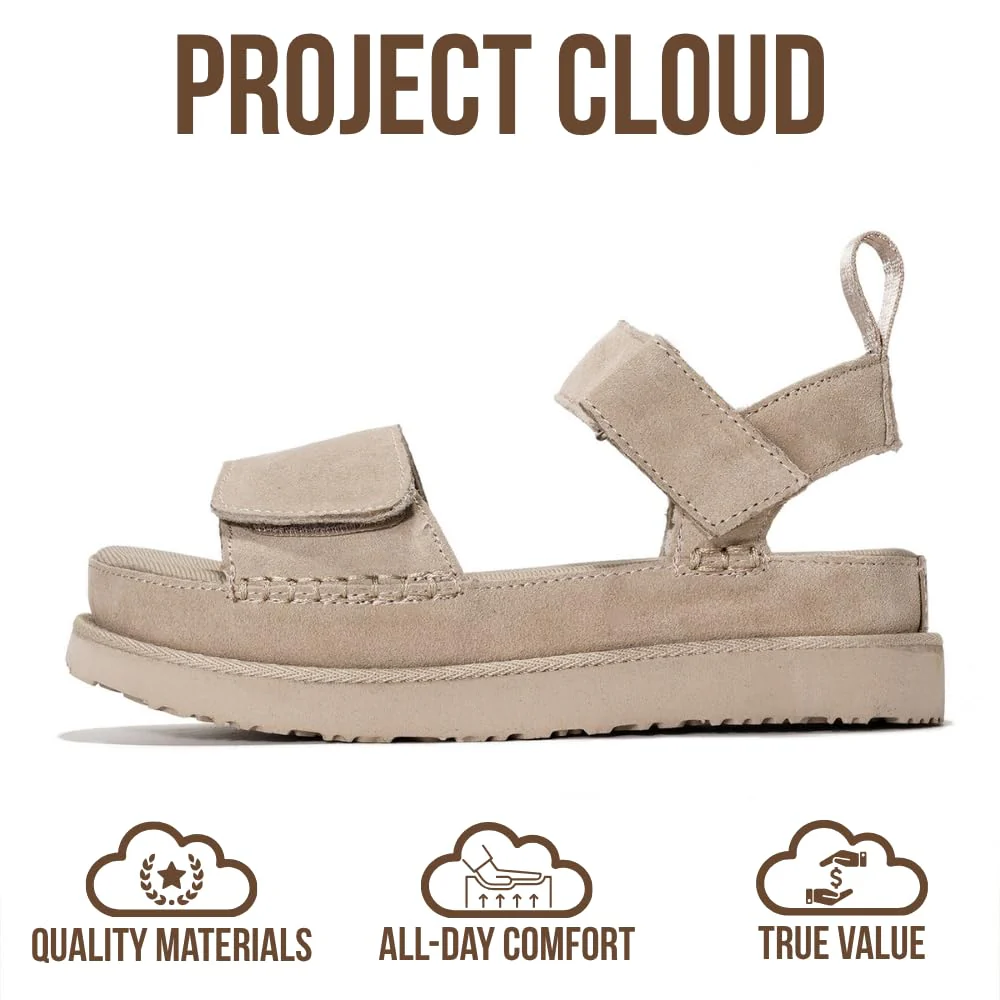 Project Cloud Women's | Genuine Leather Platform Sandals | Memory Foam | Lightweight | Non-Slip - Bronzestar - Image 4