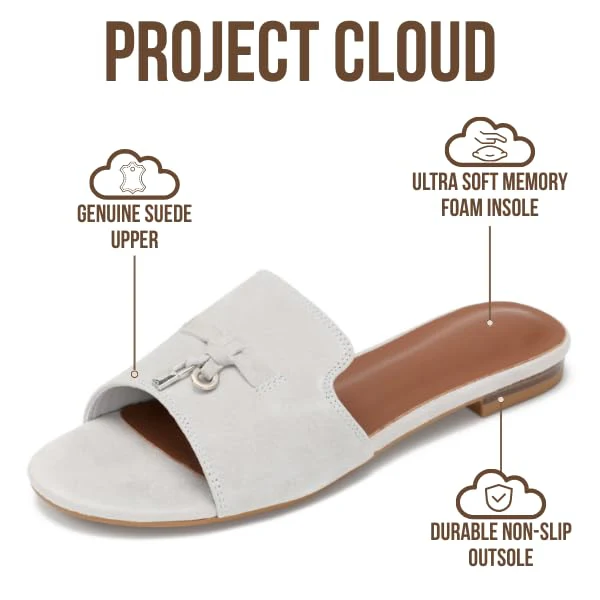 Project Cloud Women's | Genuine Leather Sandals Women Dressy | Memory Foam | Lightweight | Non-Slip - Cannes - Image 23