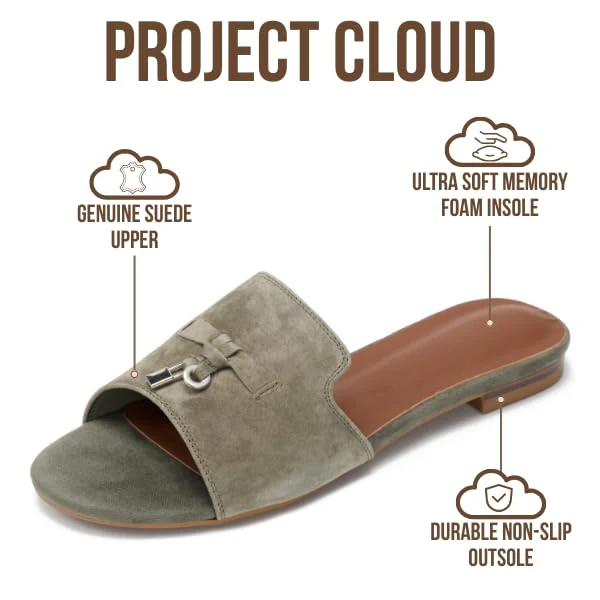 Project Cloud Women's | Genuine Leather Sandals Women Dressy | Memory Foam | Lightweight | Non-Slip - Cannes - Image 28