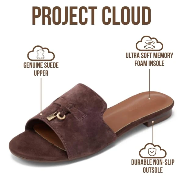 Project Cloud Women's | Genuine Leather Sandals Women Dressy | Memory Foam | Lightweight | Non-Slip - Cannes - Image 3