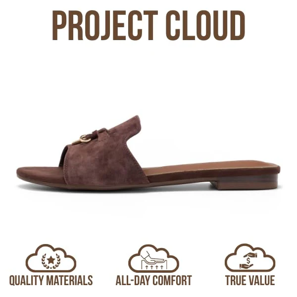 Project Cloud Women's | Genuine Leather Sandals Women Dressy | Memory Foam | Lightweight | Non-Slip - Cannes - Image 4