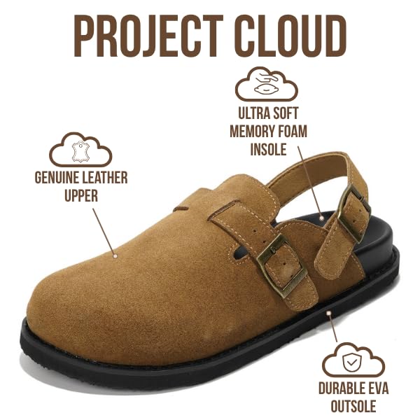 Project Cloud Women's | Lightweight Clogs | Genuine Leather Upper | Memory Foam | Non-Slip - Cassey - Image 3