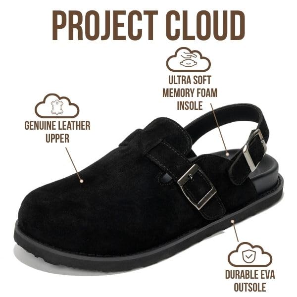 Project Cloud Women's | Lightweight Clogs | Genuine Leather Upper | Memory Foam | Non-Slip - Cassey - Image 9