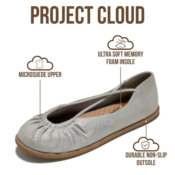 Project Cloud Women's | Ballet Flats for Women | Memory Foam | Lightweight | Non-Slip - Cheers - Image 3