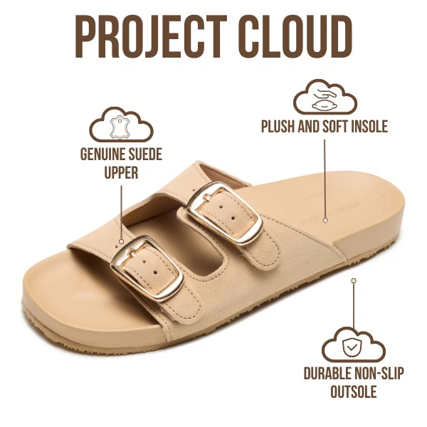 Project Cloud Women's | 100% Genuine Leather Sandals for Women | Plush & Soft Insole | Lightweight | Non-Slip - Dainty - Image 13