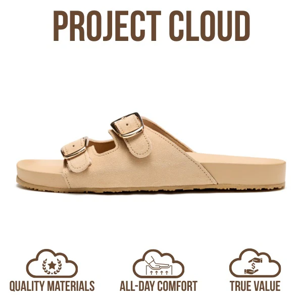 Project Cloud Women's | 100% Genuine Leather Sandals for Women | Plush & Soft Insole | Lightweight | Non-Slip - Dainty - Image 14