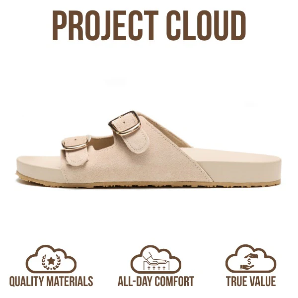Project Cloud Women's | 100% Genuine Leather Sandals for Women | Plush & Soft Insole | Lightweight | Non-Slip - Dainty - Image 4