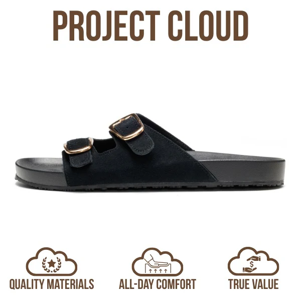 Project Cloud Women's | 100% Genuine Leather Sandals for Women | Plush & Soft Insole | Lightweight | Non-Slip - Dainty - Image 9