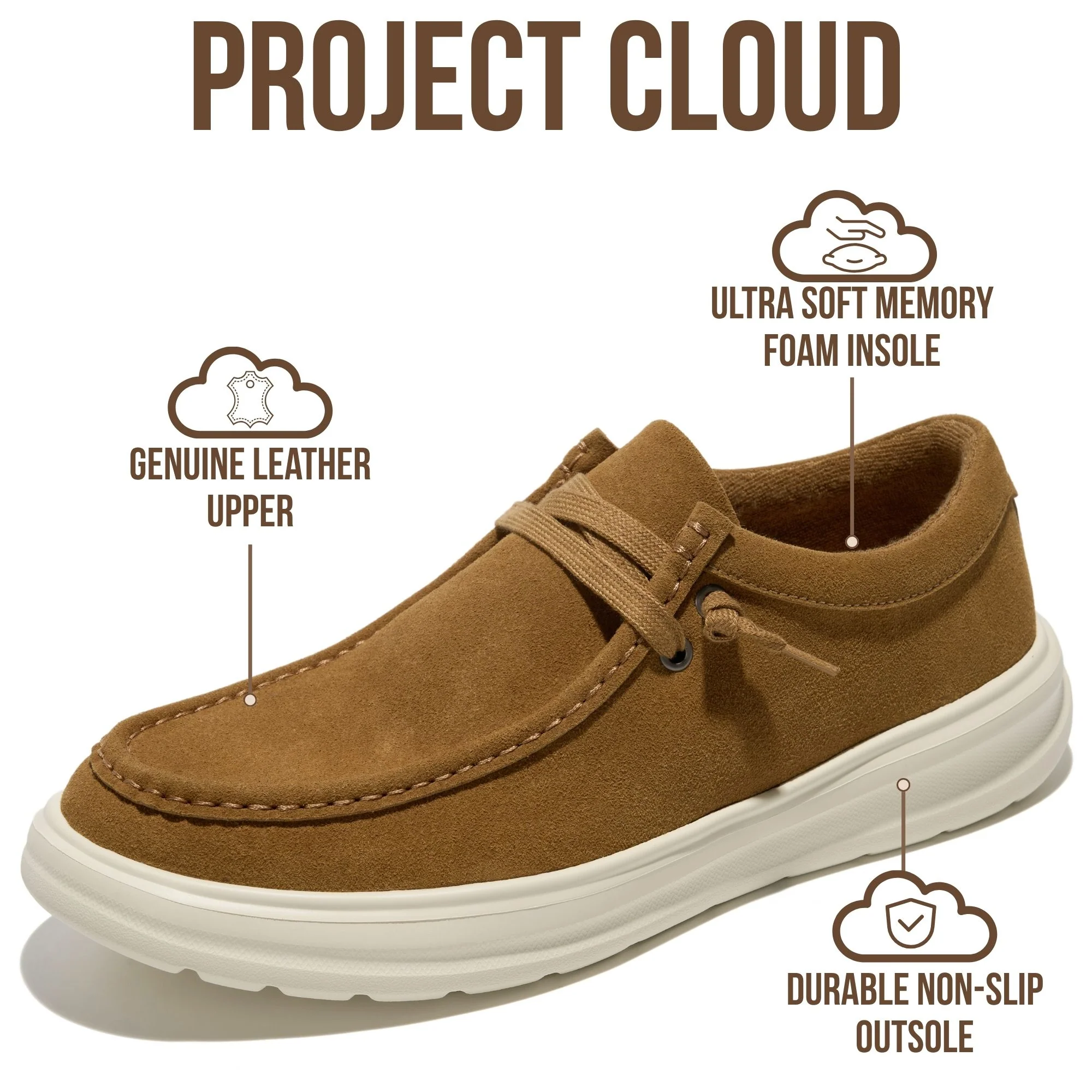 Project Cloud Men's | Genuine Leather Loafers | Smart Foam Insole | Lightweight | Non-Slip - Dante - Image 8
