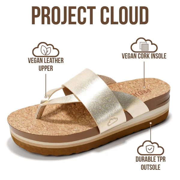 Project Cloud Women's | Eco-Leather Wedge Sandals | Memory Foam Insole | Lightweight | Non-Slip - Raft - Image 15