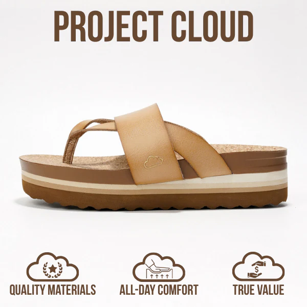 Project Cloud Women's | Eco-Leather Wedge Sandals | Memory Foam Insole | Lightweight | Non-Slip - Raft - Image 22