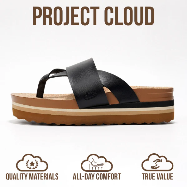 Project Cloud Women's | Eco-Leather Wedge Sandals | Memory Foam Insole | Lightweight | Non-Slip - Raft - Image 4