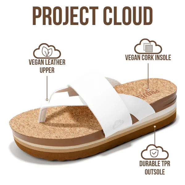 Project Cloud Women's | Eco-Leather Wedge Sandals | Memory Foam Insole | Lightweight | Non-Slip - Raft - Image 9
