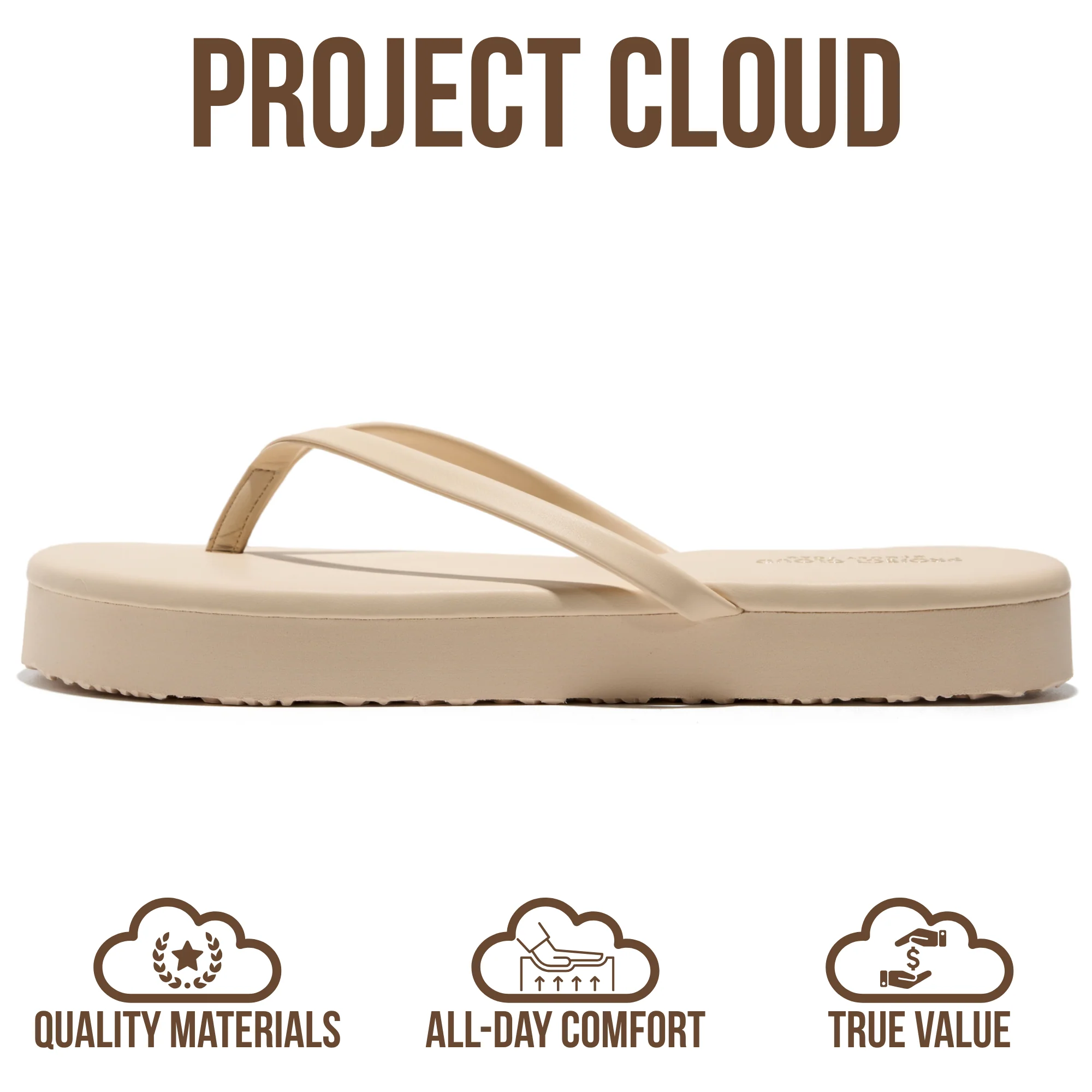 Project Cloud Women's | Summer Thong Sandals for Women 2026 | Memory Foam | Lightweight | Non-Slip - Elevation - Image 4