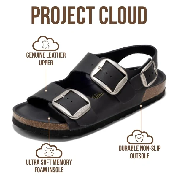 Project Cloud Women's | Genuine Leather Summer Sandals | Memory Foam Insole | Lightweight | Anti-Slip - Garda - Image 14