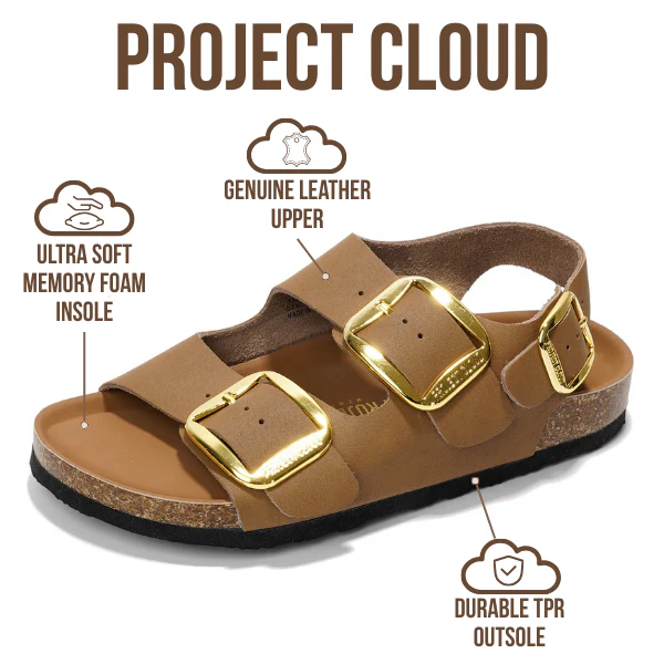 Project Cloud Women's | Genuine Leather Summer Sandals | Memory Foam Insole | Lightweight | Anti-Slip - Garda - Image 19