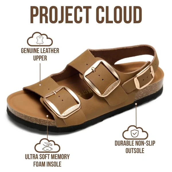 Project Cloud Women's | Genuine Leather Summer Sandals | Memory Foam Insole | Lightweight | Anti-Slip - Garda - Image 3
