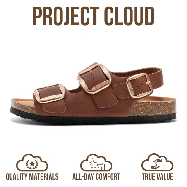 Project Cloud Women's | Genuine Leather Summer Sandals | Memory Foam Insole | Lightweight | Anti-Slip - Garda - Image 38