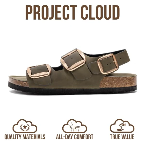 Project Cloud Women's | Genuine Leather Summer Sandals | Memory Foam Insole | Lightweight | Anti-Slip - Garda - Image 48