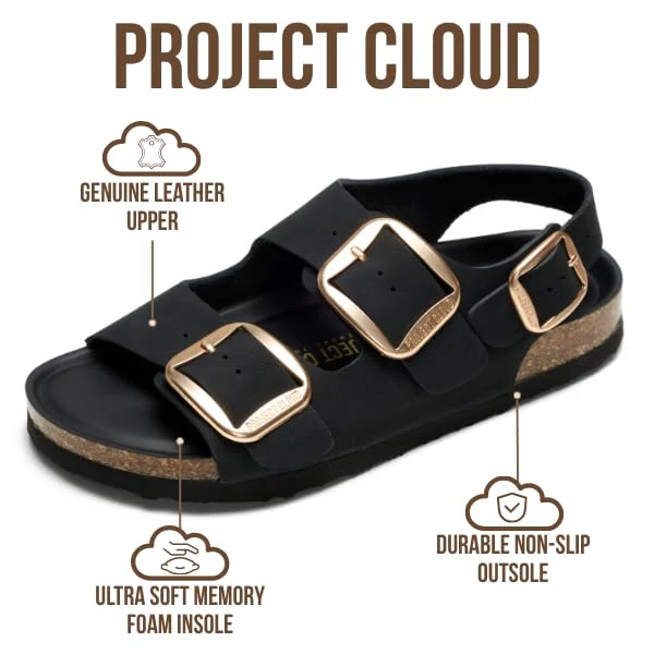 Project Cloud Women's | Genuine Leather Summer Sandals | Memory Foam Insole | Lightweight | Anti-Slip - Garda - Image 52