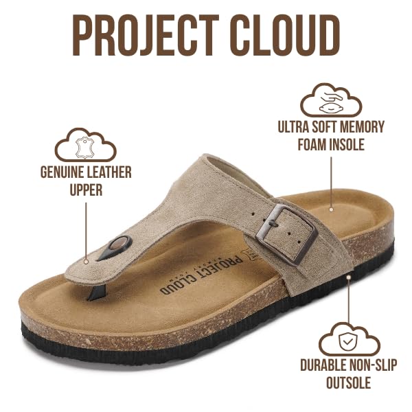 Project Cloud Women's | 100% Genuine Leather Thong Sandals | Water Resistant | Lightweight | Non-Slip - Britani - Image 15