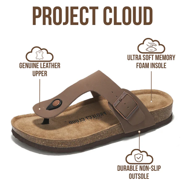 Project Cloud Women's | 100% Genuine Leather Thong Sandals | Water Resistant | Lightweight | Non-Slip - Britani - Image 20