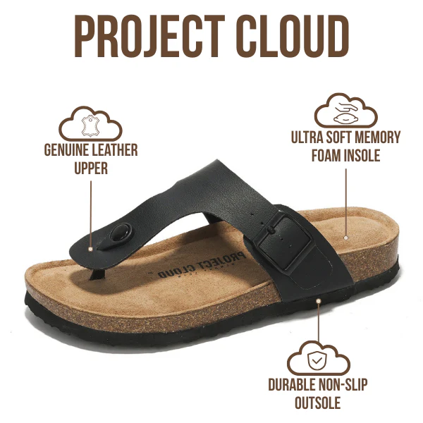 Project Cloud Women's | 100% Genuine Leather Thong Sandals | Water Resistant | Lightweight | Non-Slip - Britani - Image 26