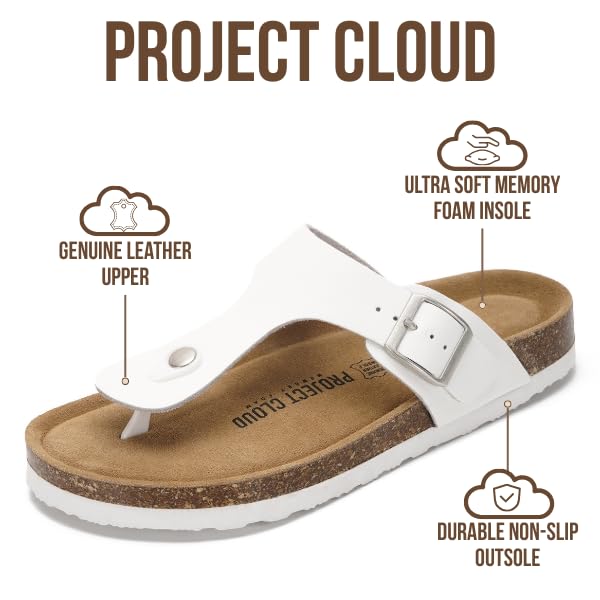Project Cloud Women's | 100% Genuine Leather Thong Sandals | Water Resistant | Lightweight | Non-Slip - Britani - Image 44