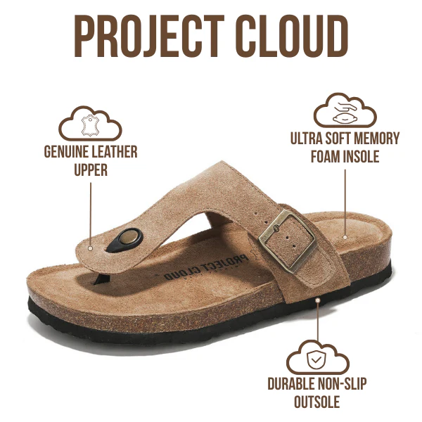 Project Cloud Women's | 100% Genuine Leather Thong Sandals | Water Resistant | Lightweight | Non-Slip - Britani - Image 9