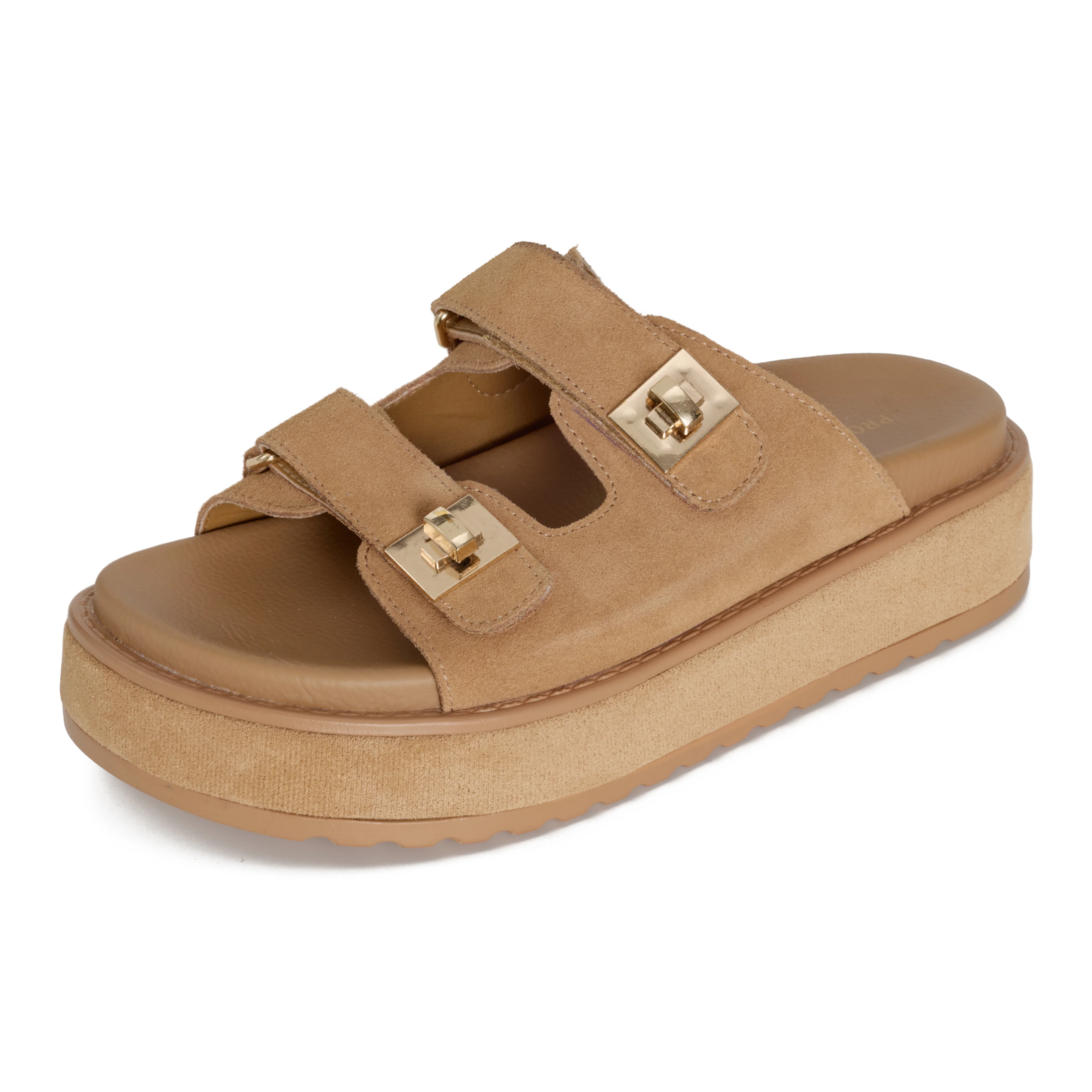 Project Cloud Women's | Genuine Leather Platform Sandals | Memory Foam Insole | Lightweight | Non-Slip - Havana - Image 7