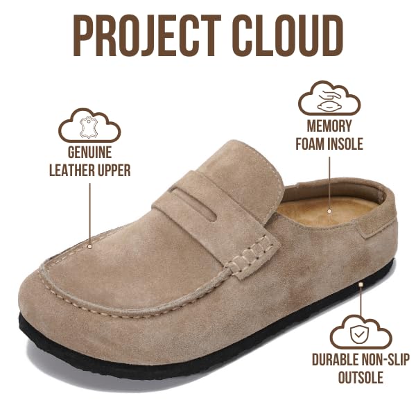 Project Cloud Women's | Genuine Leather Clogs for Women | Memory Foam | Lightweight | Non-Slip - Haven - Image 3