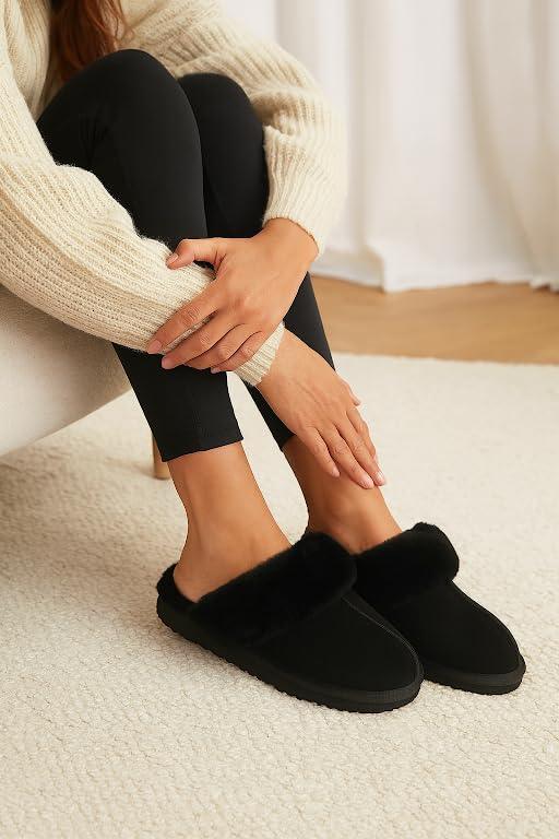 Project Cloud Women's | Shearling & Fuzzy Slippers for Women | Clogs & Mules | Memory Foam | Non-Slip - Henka - Image 12