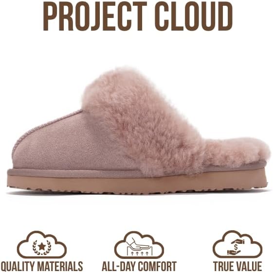 Project Cloud Women's | Shearling & Fuzzy Slippers for Women | Clogs & Mules | Memory Foam | Non-Slip - Henka - Image 16