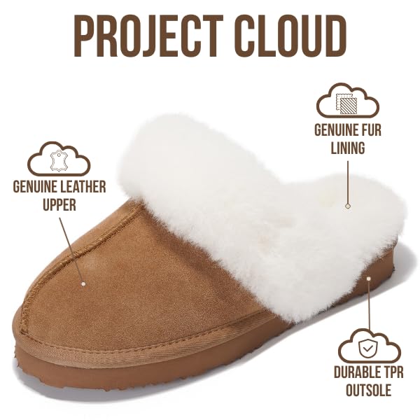 Project Cloud Women's | Shearling & Fuzzy Slippers for Women | Clogs & Mules | Memory Foam | Non-Slip - Henka - Image 3